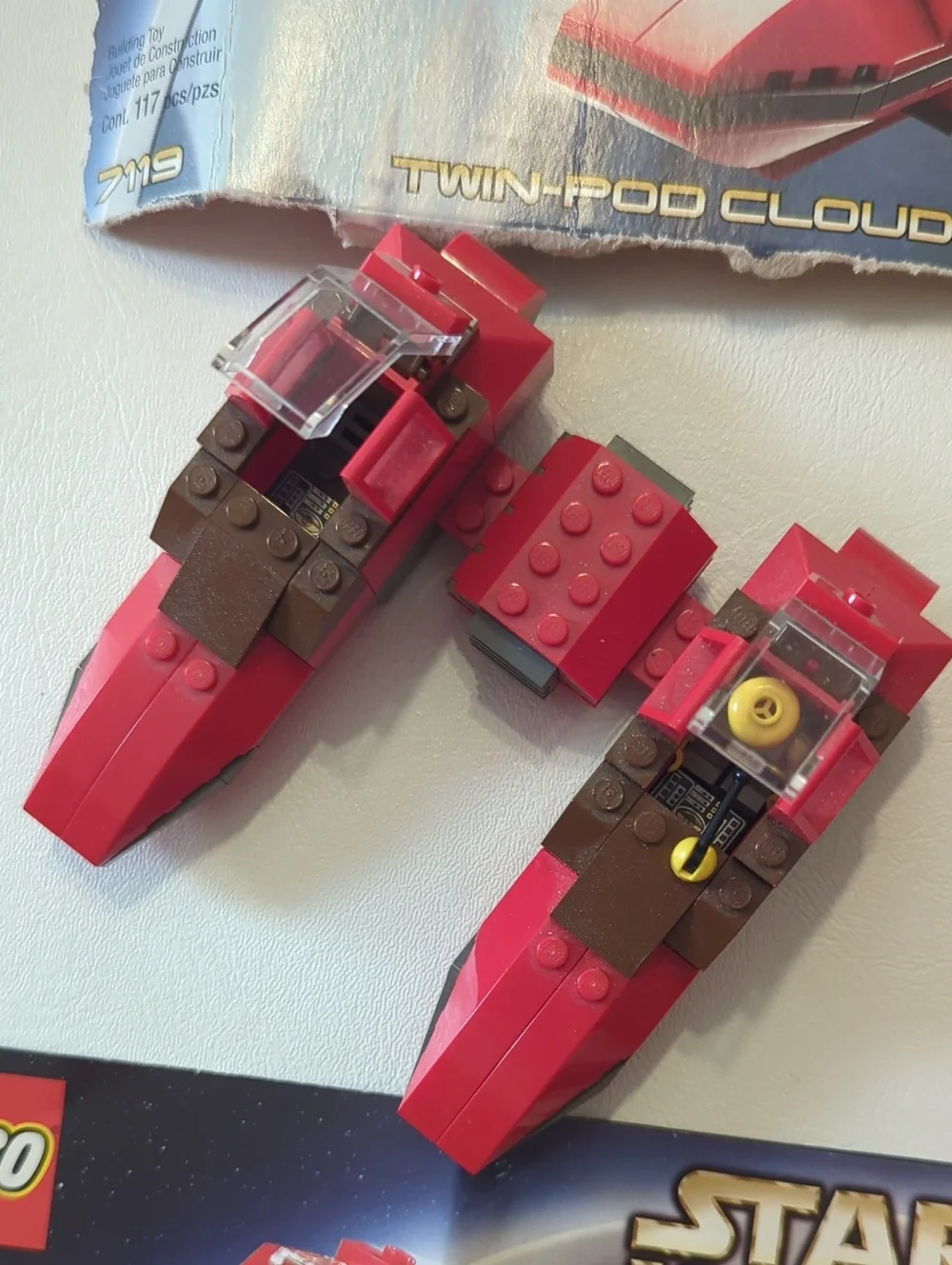 Vintage Star Wars Lego Set 7119 Twin-Pod Cloud Car With Minifigure 2002 Legos